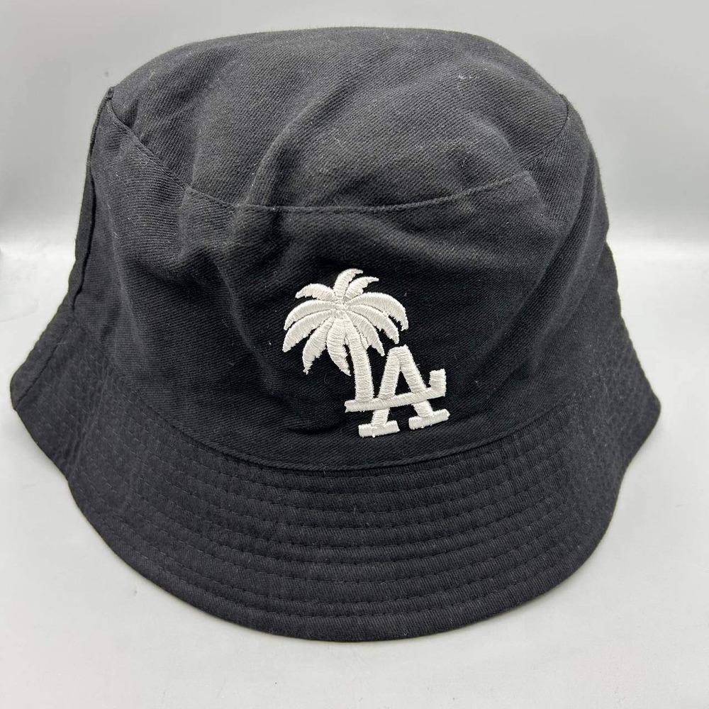 Los Angeles LA Dodgers MLB Hat Men Black Palm Tree Embroidered Bucket Cap